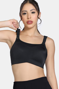 Zelocity High Impact Quick Dry Sports Bra - Jet Black — thumbnail 4